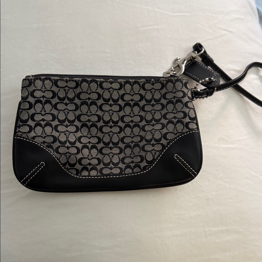 Coach Black and Gray Wristlet